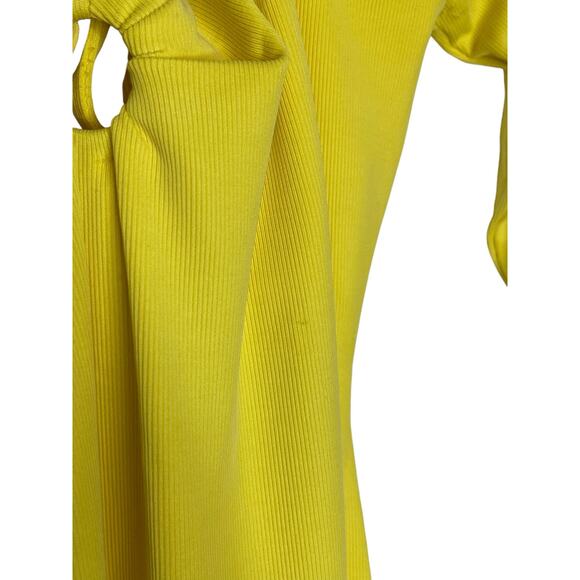 Not Yours To Keep Sunny Ribbed Knit Midi Dress Strapless Summer Beachy Resort S - Picture 6 of 11